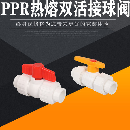 ppr全塑钢芯双活接球阀4分6分自来水管阀门开关球阀家用自来水阀