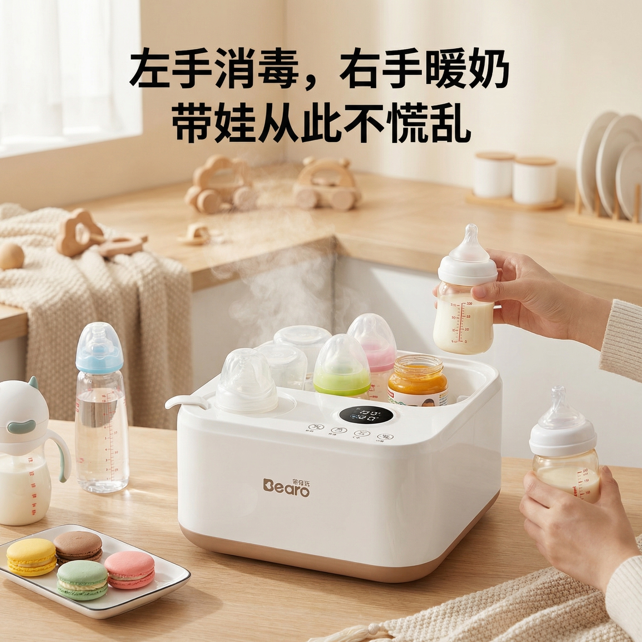 倍尔乐婴儿奶瓶消毒器暖奶器二合一温奶器消毒锅恒温热奶调奶器