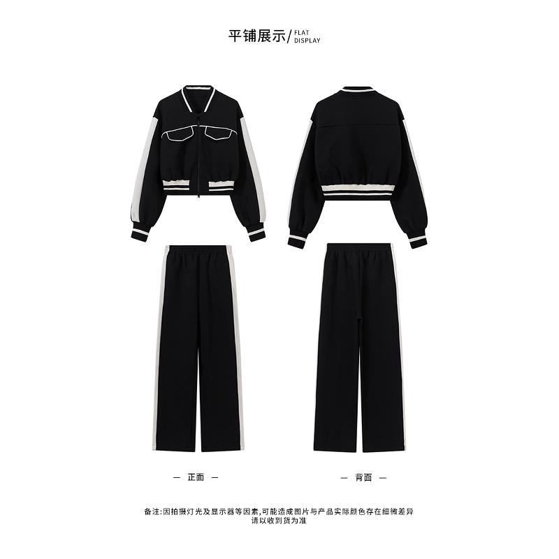 现货2025秋款撞色棒球服休闲运动套装2C119-9158-P185-K248,女装套装/套裙,2C119