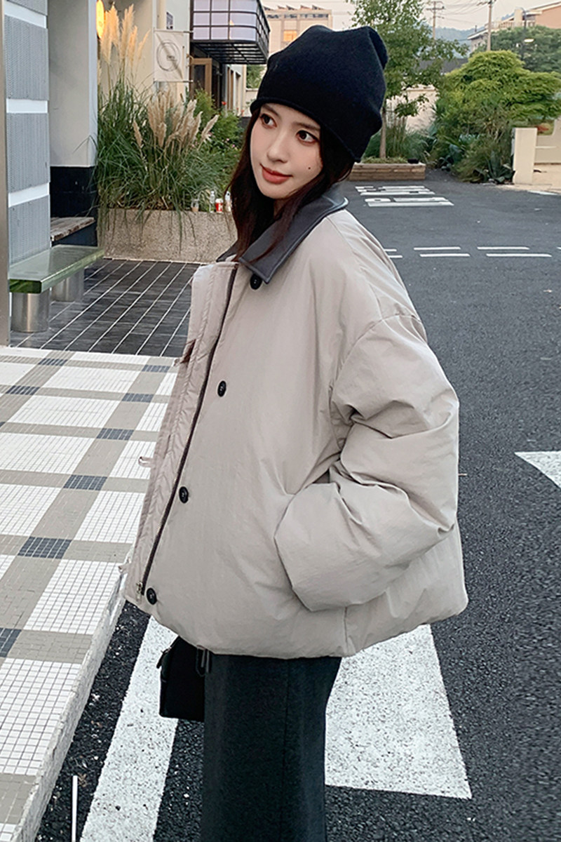 高克重皮领拼接撞色白鸭绒羽绒服外套2C119-9512-P265-K368,女装羽绒服,2C119
