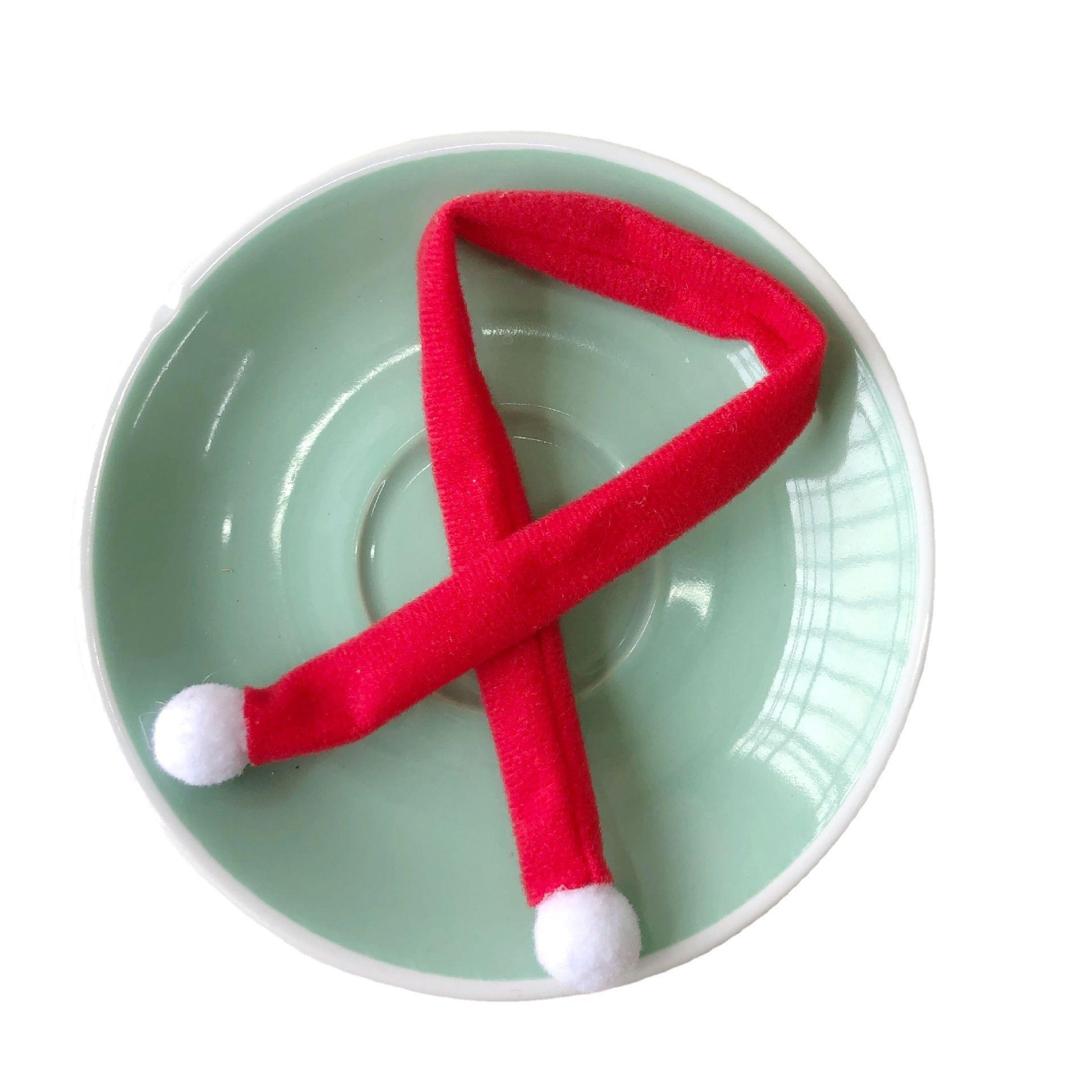 圣诞用品装饰围巾小号迷你饰品中国红节庆玩具摆件