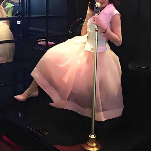 复古欧根纱修身大摆仙女a字半裙