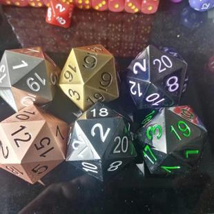 金属骰数字1-20面筛子正二十面体40MM地球同款色子coc跑团桌游件