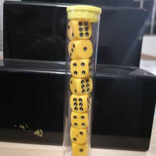 16号骰子粒圆角黄色黑点桌面游戏管装酒吧ktv娱乐棋牌室寺院抽奖