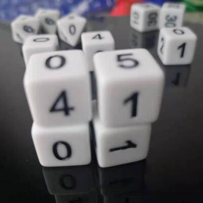 16号数字012345骰色子筛子投子面正6面体直方角跑团配件教具甩子