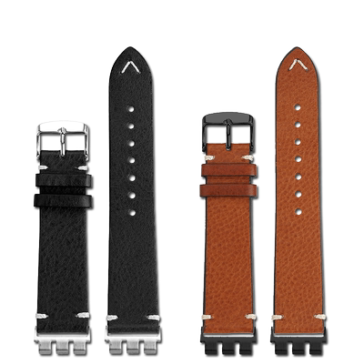 适配斯沃琪适中真皮手表带哑光