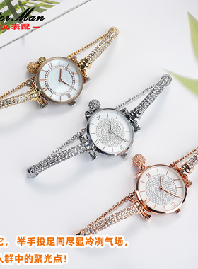 卡特文女款不锈钢手表带适用阿玛尼AR11686 AR11244 AR1926满天星