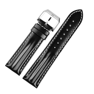 亮面款牛皮男真皮手表带适配天梭欧米茄精工5号劳力士水鬼20 22mm