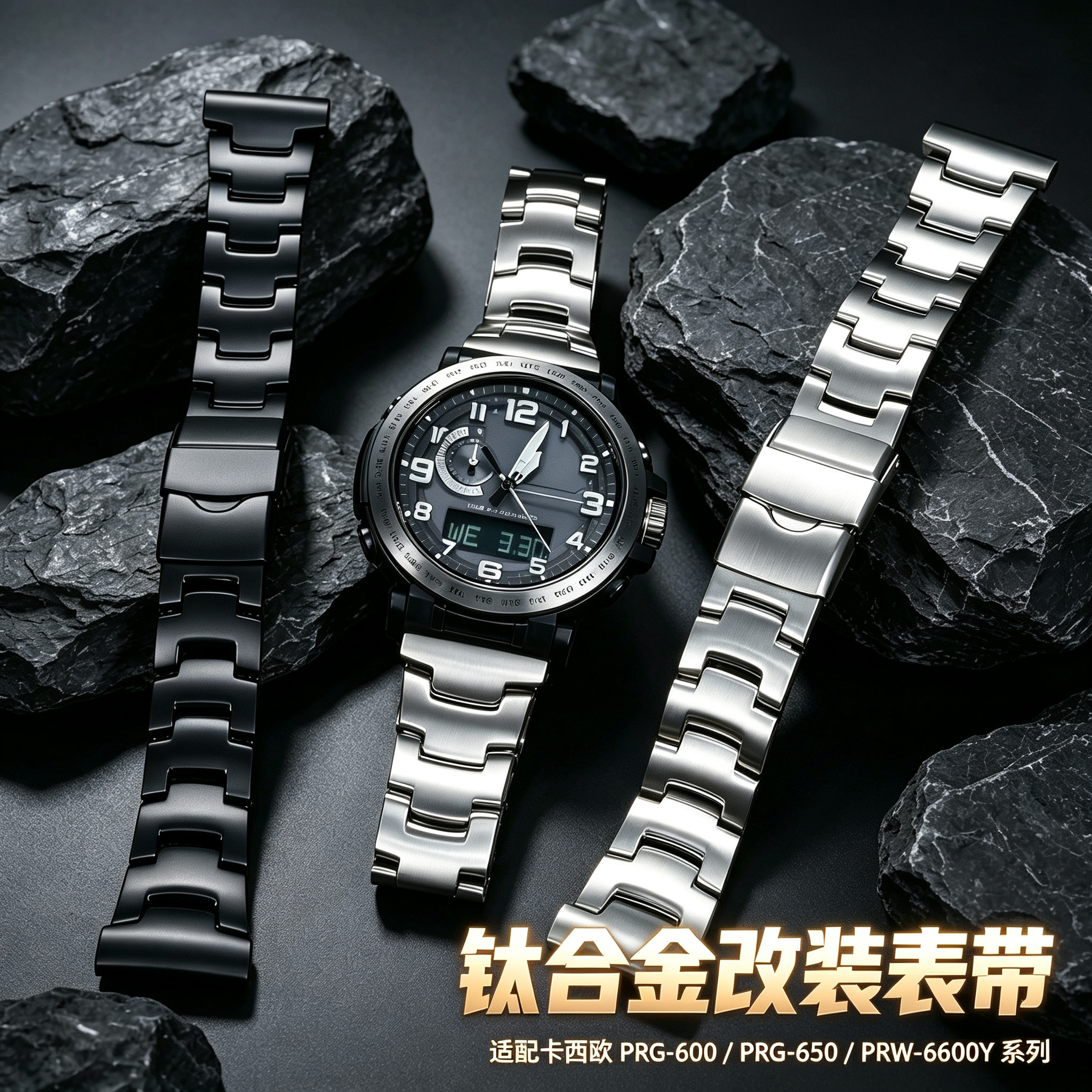 适配卡西欧轻便钛合金表带
