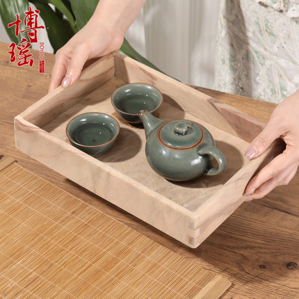 香樟木老料复古木盒子大号收纳箱储物托盘桌面木质收纳盒实木箱子