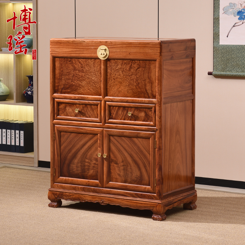 老料香樟木箱实木衣柜五斗柜连体箱柜储物柜中式复古收纳抽屉柜子