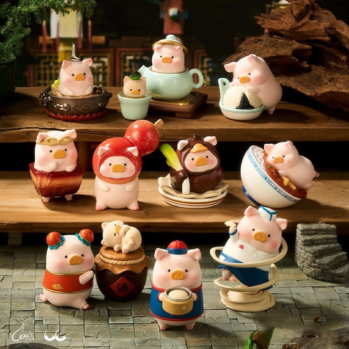 正版LULU罐头猪Lu家小馆系列盲盒可爱植绒潮玩摆件玩具女生日礼物