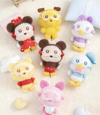 正版迪士尼眯眯眼睡衣系列毛绒盲盒尼克朱迪可爱公仔挂件可爱礼物