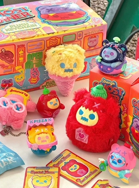 正版新品ShinWoo幽灵熊夜幕餐馆系列毛绒盲盒潮玩手办可爱女礼物