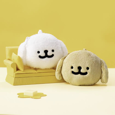 正版线条小狗Maltese零钱包小白狗金毛可爱毛绒挂件玩偶礼物摆件