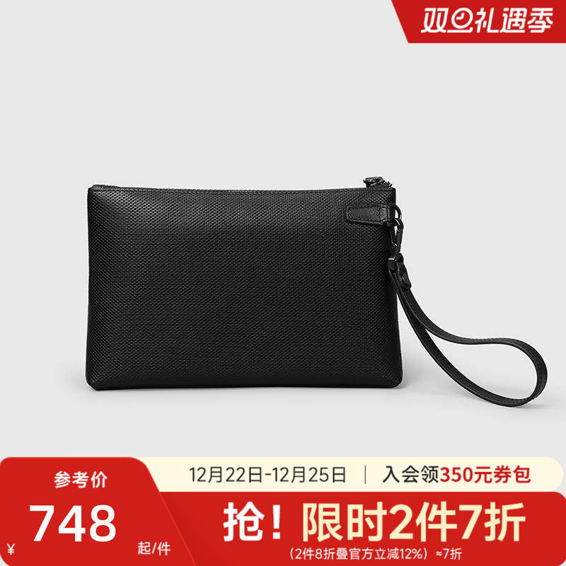 金利来皮具男士新款商务休闲多卡位内隔简约时尚牛皮手拿手抓包