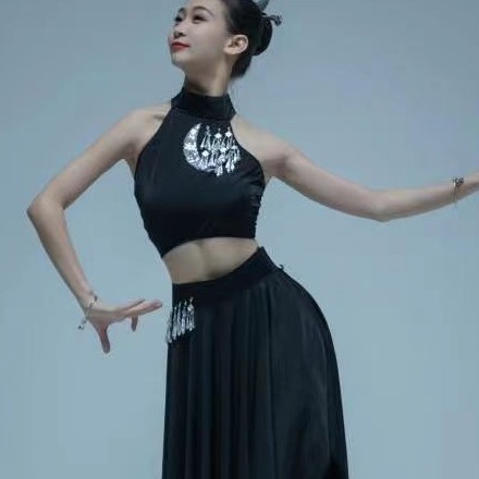 傣族舞蹈服现代大摆飘逸长裙西双版纳开叉练功服女艺考显瘦演出服,女装/女士精品,民族服装/舞台装,淘宝优惠券,粉丝福利购,淘宝优惠卷