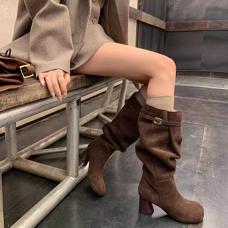 不过膝中筒堆堆靴内增高