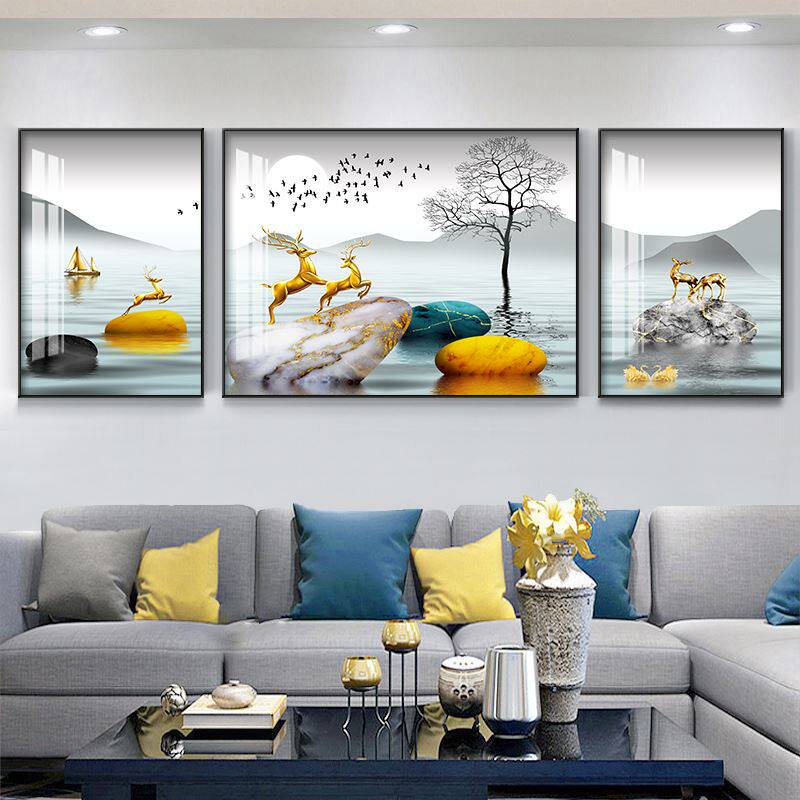 壁画客厅挂画欧式风格沙发后面的装饰画现代简约2021年新款墙画