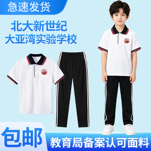 北大新世纪大亚湾实验学校校服夏季校服套装 学生校服春夏男女款