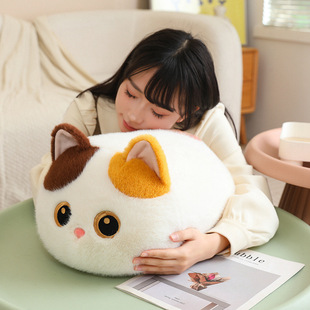 可爱三花猫暹罗猫黑猫公仔毛绒玩具面包墩墩猫玩偶布娃娃安抚抱枕