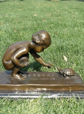 雕塑小乌龟古典风摆件商务工艺品