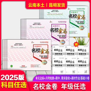 云南本土名校金卷单元达标月考检测期中期末验收七八九年级上下册语文数学英语历史道德法治人教版云南一线名师精做好卷