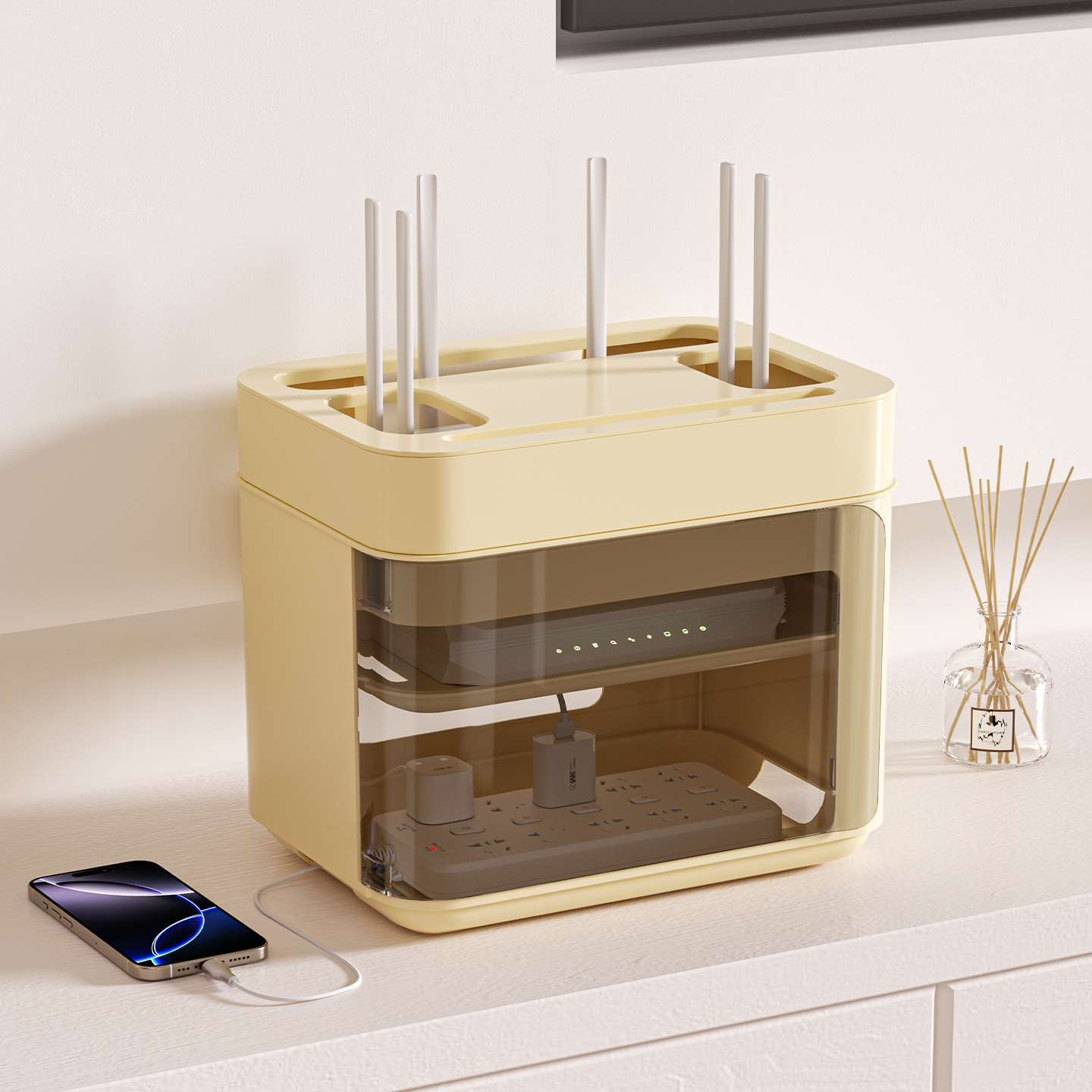 路由器收纳盒客厅wifi光猫放置架