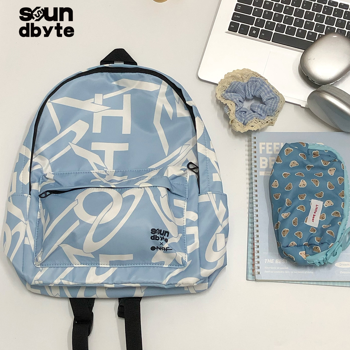 soundbyte双肩包男高中生新款小清新书包印花潮流中学生背包女