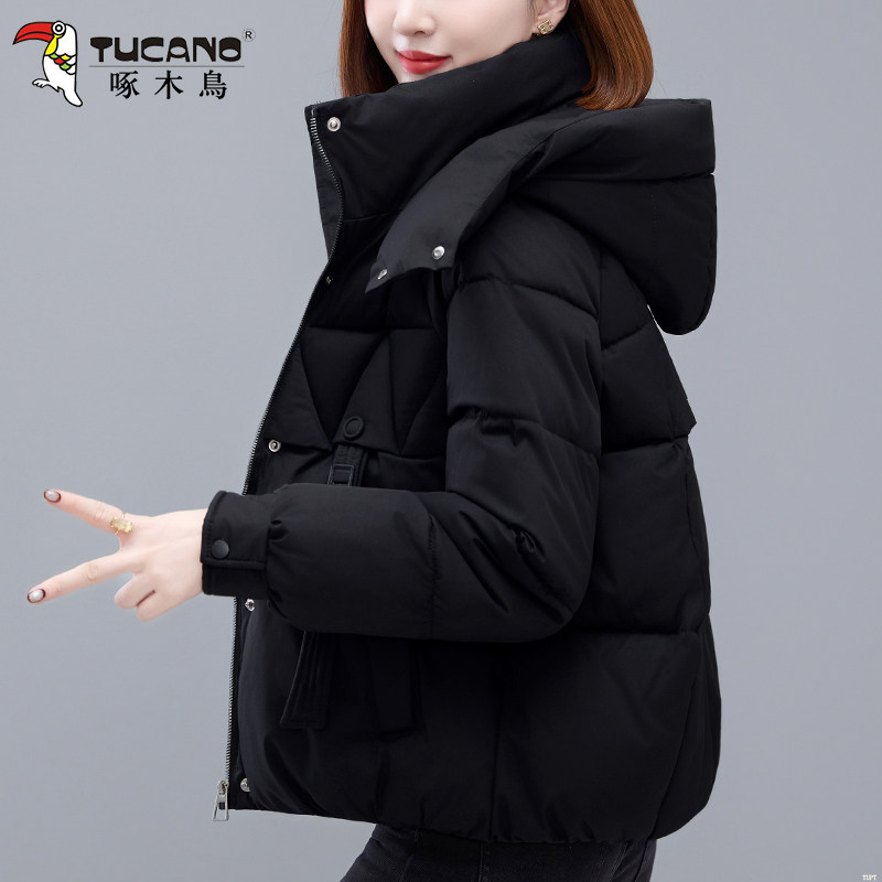 啄木鸟短款棉衣女款2025冬季新款妈妈加厚保暖棉服女士洋气小棉袄