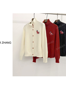 氛围感新年小马高品质100羊毛减龄毛衫YBMS1J941百搭显瘦质感