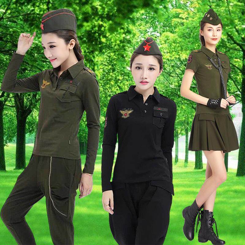 水兵舞服装女春秋广场舞套装纯棉翻领t恤臂章黑色上衣男演出服,运动/瑜伽/健身/球迷用品,广场舞套装,淘宝优惠券,粉丝福利购,淘宝优惠卷