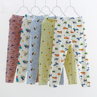 睡裤 儿童莫代尔无骨秋裤 家居裤 薄款 男童纯棉春秋夏男孩 男打底衬裤