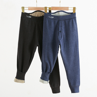 陆陆福儿童德绒保暖裤双层秋冬男童加厚秋裤女童打底裤高腰热能裤