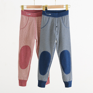 陆陆福双层德绒儿童保暖裤男童秋冬季中大童热能裤女童打底裤居家