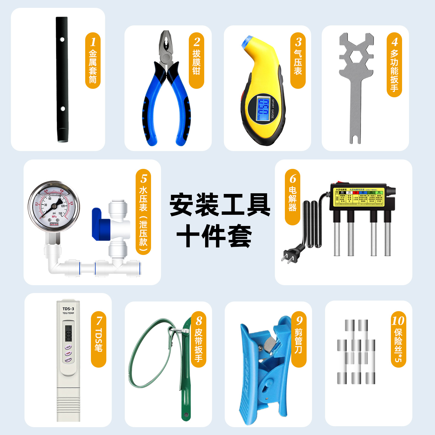 纯水机售后维修工具套筒扳手套装