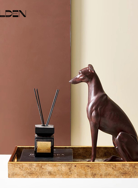 欧式复古做旧杜宾犬装饰工艺品摆件家居软装客厅玄关电视柜摆设