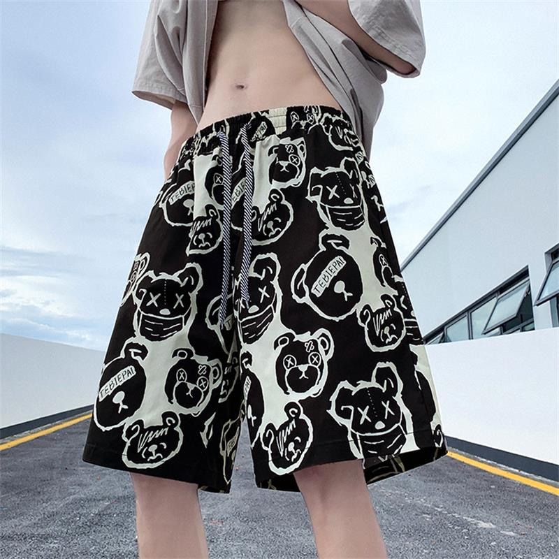 清仓捡漏冰丝薄款短裤男潮流沙滩宽松大裤衩外穿五分休闲运动中裤