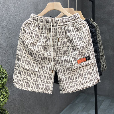 美式工装短裤男夏季2025新款潮牌青少年中裤子运动篮球宽松五分裤