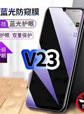 适用Realme真我V23蓝光防窥膜RMX3571黑边钢化膜V23i手机膜保护隐私护眼防偷窥看5G全屏防摔防爆高清玻璃贴膜