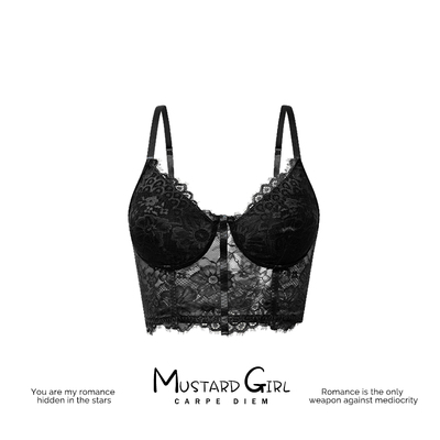 黑色睫毛蕾丝吊带背心上衣