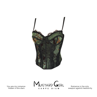 复古印花蕾丝吊带背心女夏外穿2025新款欧美修身睫毛辣妹鱼骨胸衣