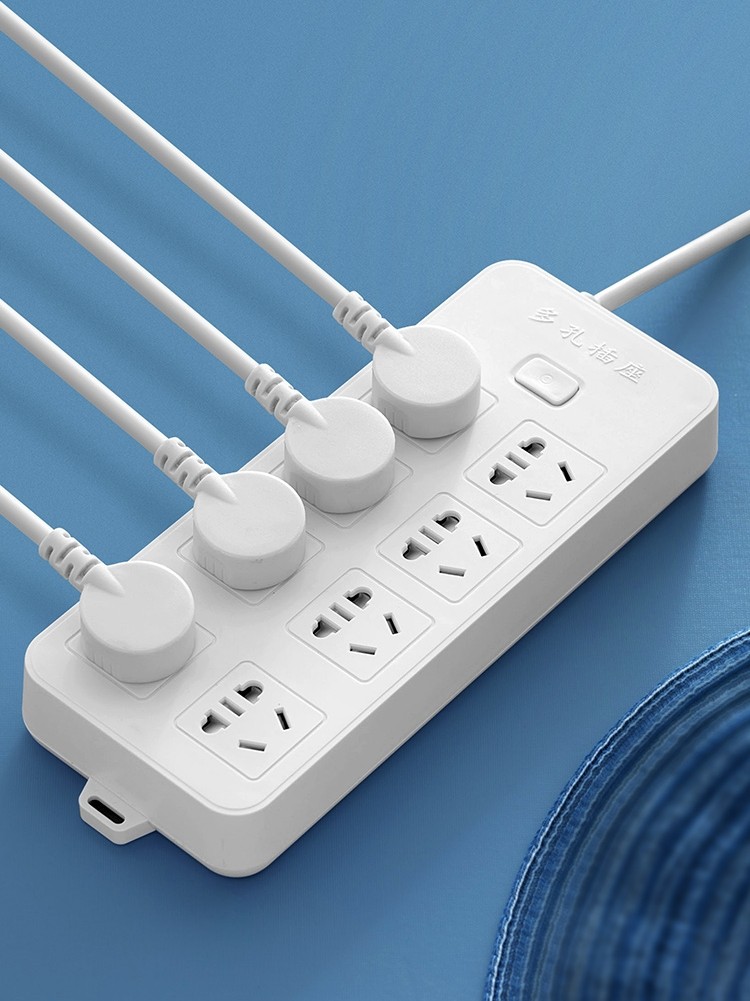 多孔插座电脑插排插板10插位双排三孔插线板多功能家用电源接线板