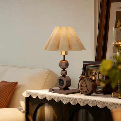 法式复古布艺床头台灯蓝牙音响