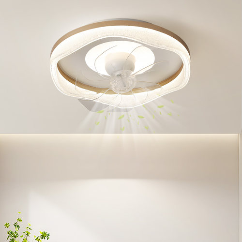 意式简奢风扇吸顶灯 卧室静音 360° 送风 LED 风扇灯一体