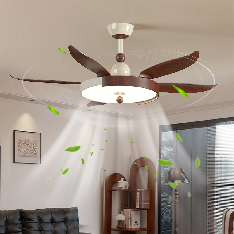 2025新款中古风实木纹风扇灯