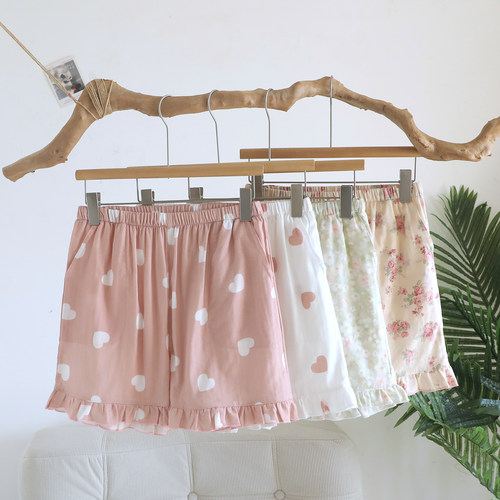 夏季睡裤女短裤纯棉纱布薄款五分口袋2026新款宽松100%全棉家居裤