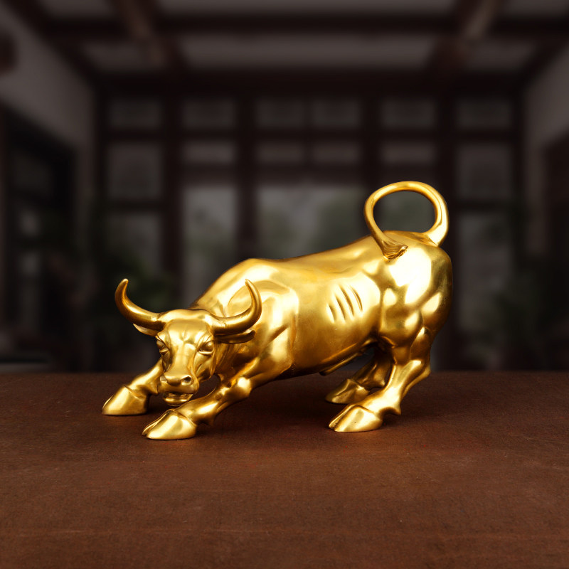 铜牛摆件华尔街牛金牛生肖牛客厅装饰品牛气冲天乔迁新居开业礼物