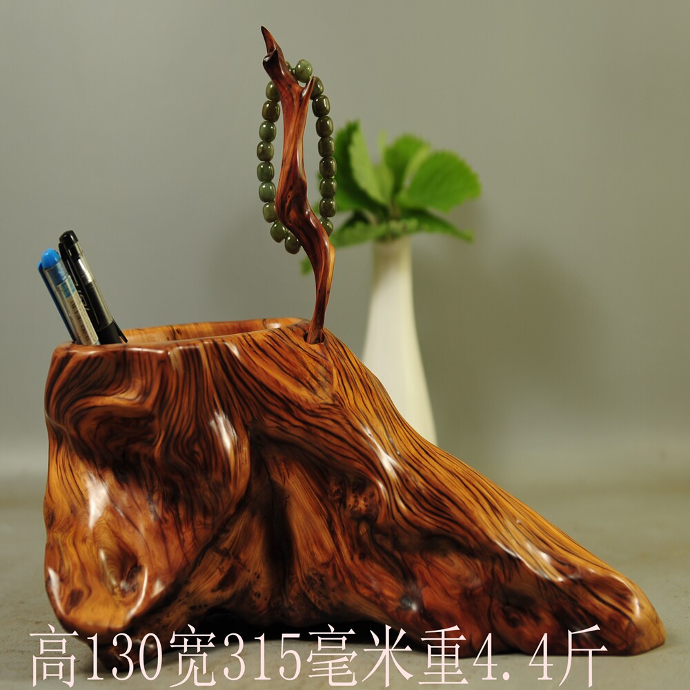 崖柏陈化料根雕摆件随形笔挂笔架珠串架笔筒茶台陈化原料倒流香
