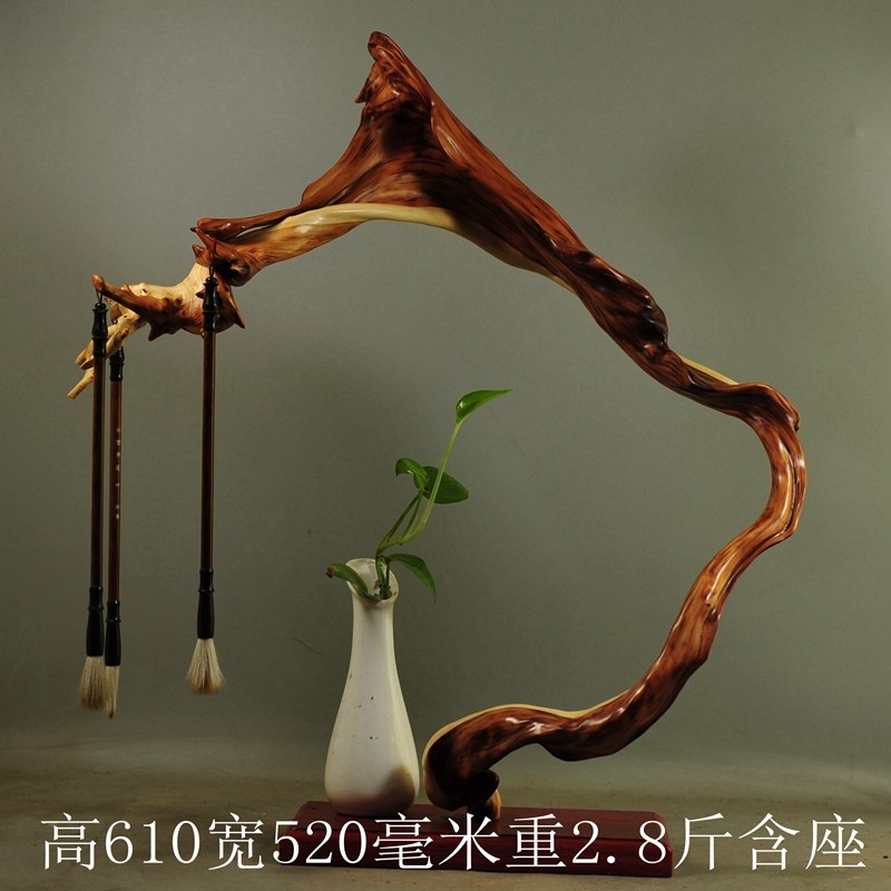 崖柏根雕摆件随形笔挂笔架珠串架笔筒茶台太行陈化原料倒流香
